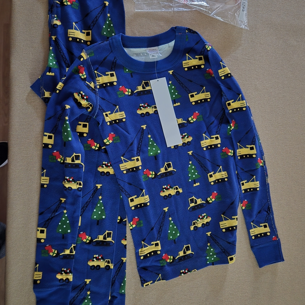 Hanna Andersson Blue Construction Pajama Set